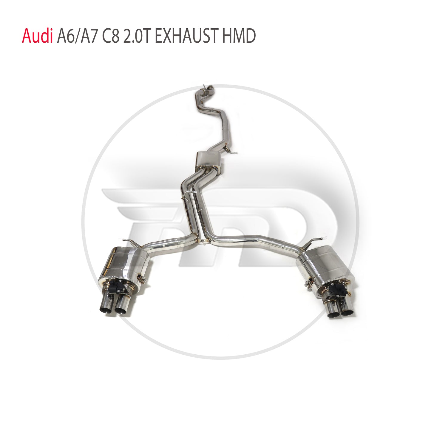 Car Accessories Without Catalytic Catback For Audi A6 A7 C8 2.0T Exhaust System High Flow Performance