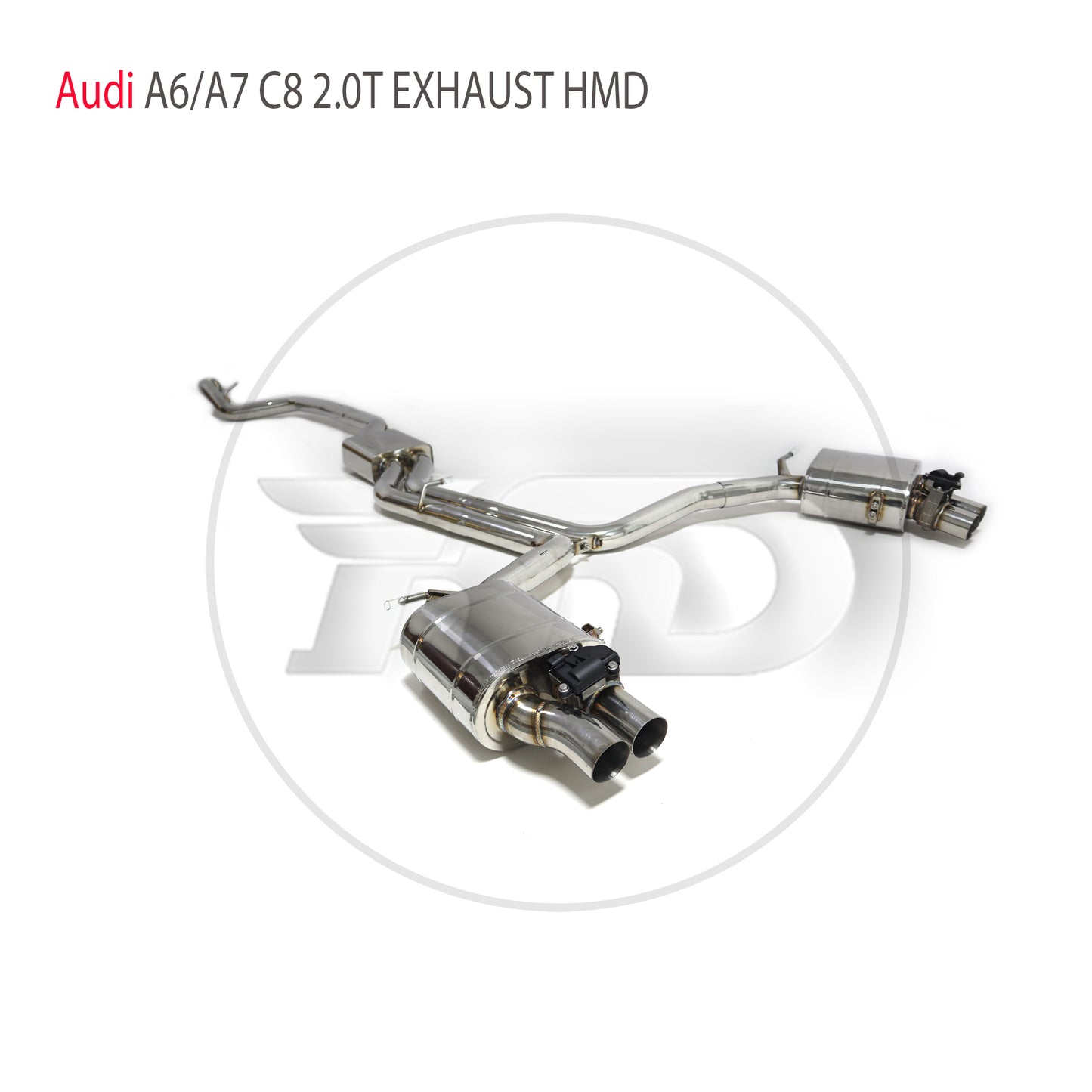 Car Accessories Without Catalytic Catback For Audi A6 A7 C8 2.0T Exhaust System High Flow Performance