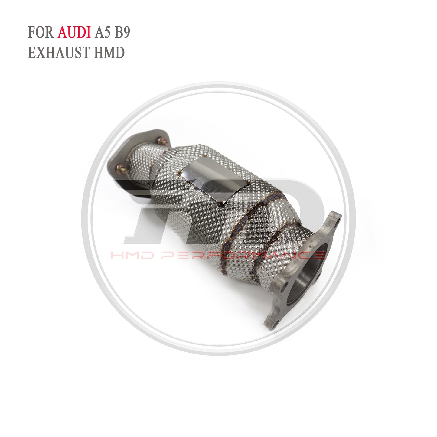Exhaust System High Flow Performance Downpipe for Audi A5 Q5 B9 2.0T Without Catalyst Converter Header Racing Pipe