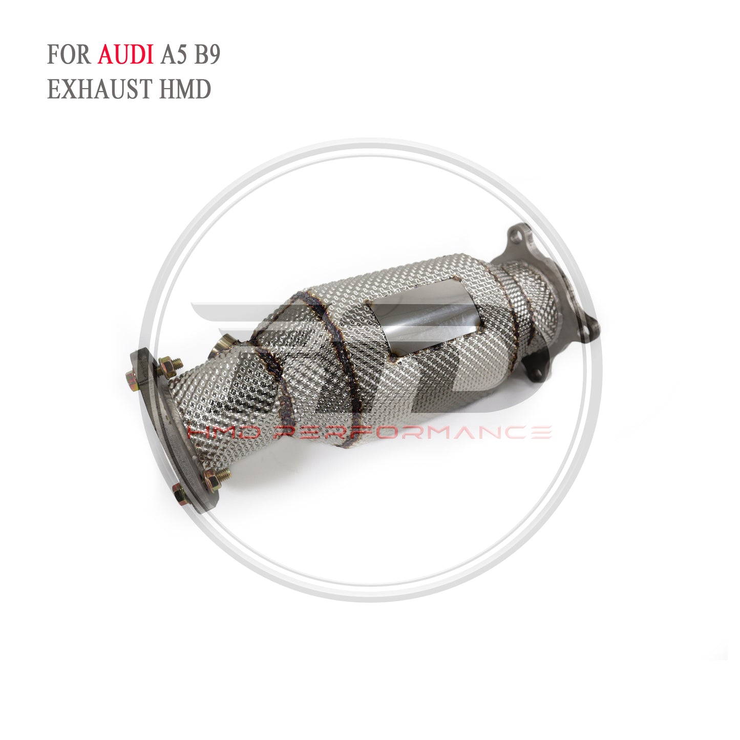 Exhaust System High Flow Performance Downpipe for Audi A5 Q5 B9 2.0T Without Catalyst Converter Header Racing Pipe