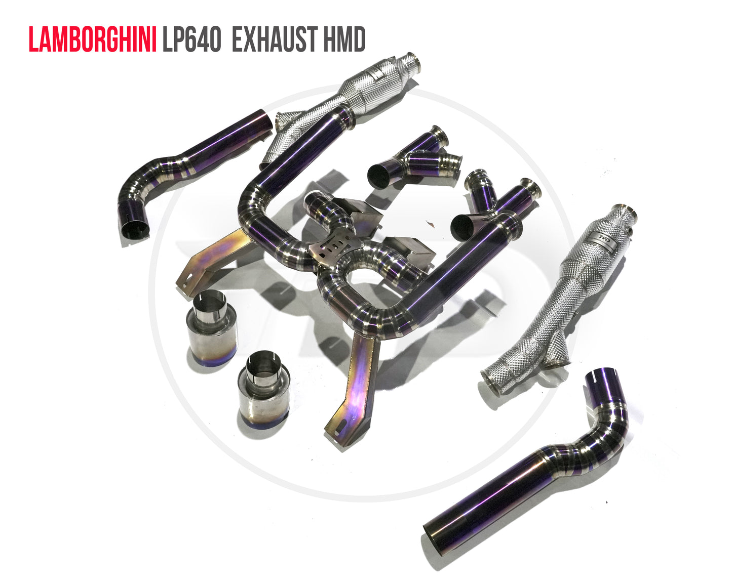 Titanium Alloy Exhaust Tail Section Downpipe With Valve is Suitable For Lamborghini Murcielago LP640 Muffler Modification