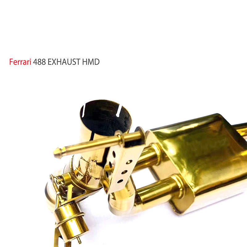 Exhaust Pipe Manifold Downpipe for Ferrari 488 Auto Replacement Modification Electronic Valve Gold Edition