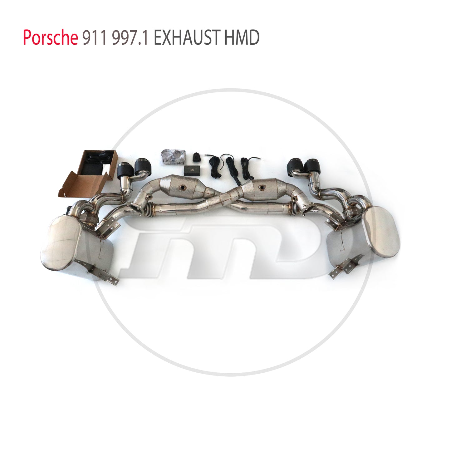 Exhaust System Stainless Steel Material High Flow Downpipe is Suitable for Porsche 911 997.1 Auto Modification Valve Muffler