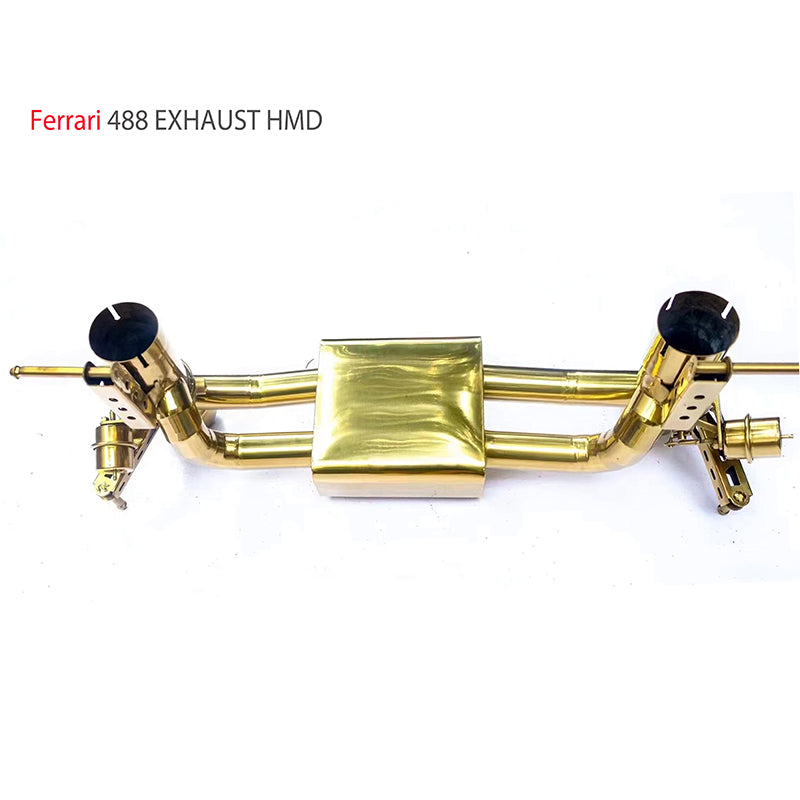 Exhaust Pipe Manifold Downpipe for Ferrari 488 Auto Replacement Modification Electronic Valve Gold Edition