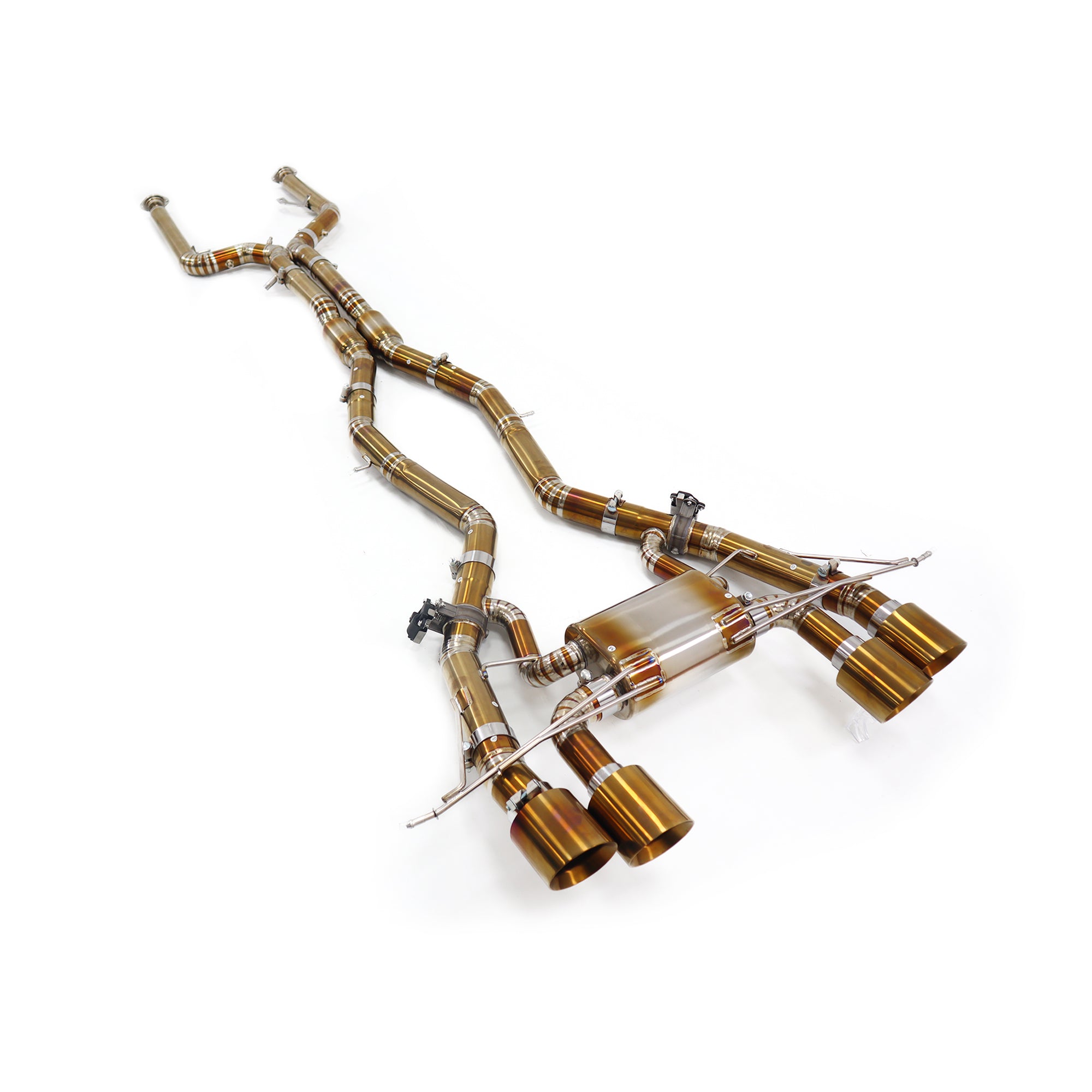 BMW M3 M4 G80 G82 Titanium Alloy Gold Finished CatBack Exhaust System Regular Style