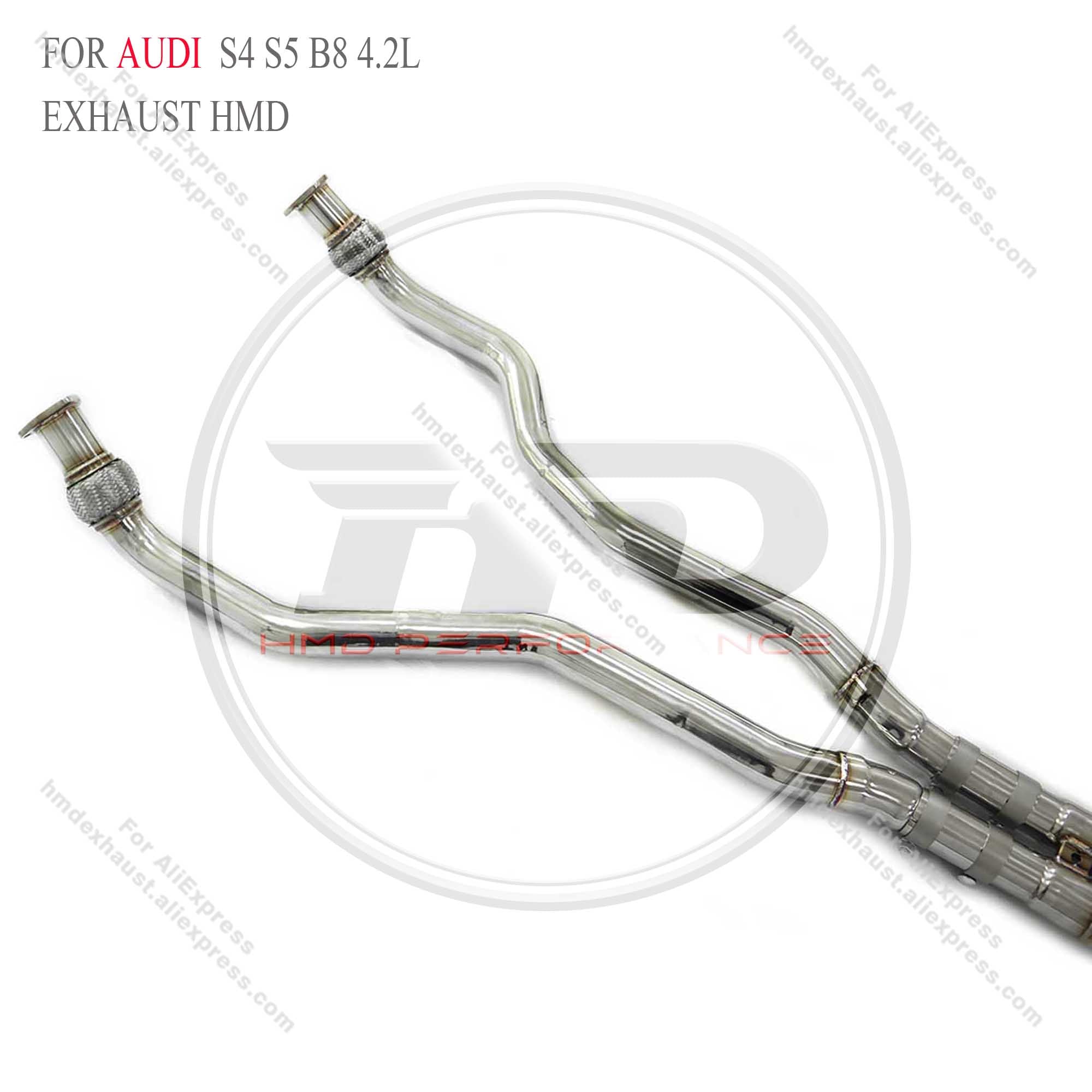 AUDI S4 S5 B8 4.2L catback add Resonator Tube sus304 Valved Sport Exhaust System