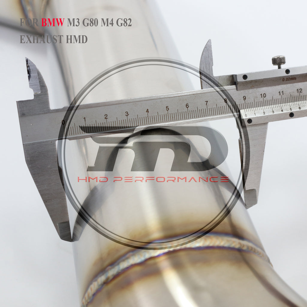 Stainless Steel Valve‑Equipped Mid‑Rear Exhaust System Single Mid Pipe For BMW M3 G80 / M4 G82