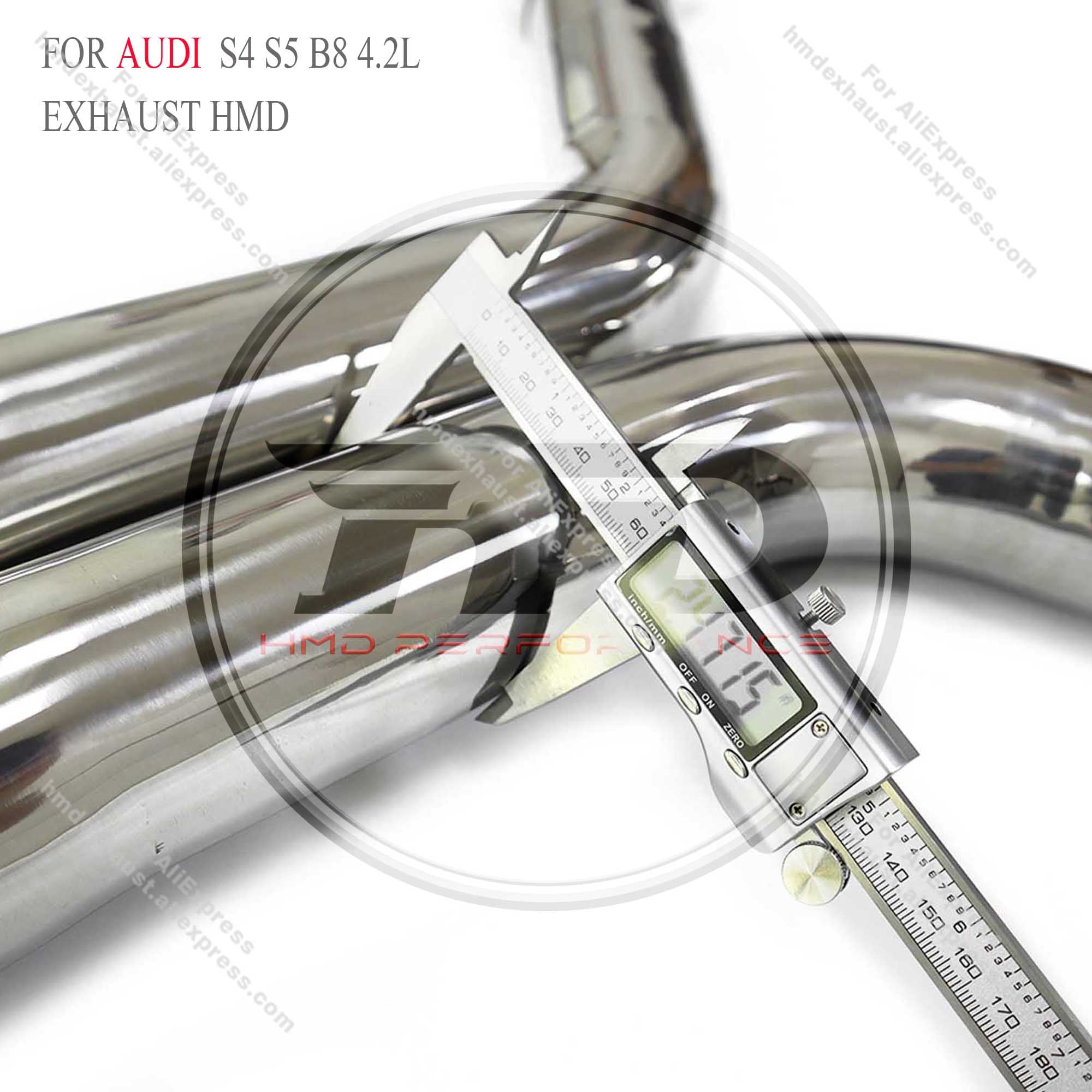AUDI S4 S5 B8 4.2L catback add Resonator Tube sus304 Valved Sport Exhaust System