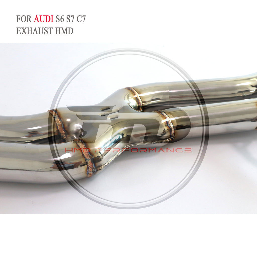 Audi S6 S7 C7 catback add Resonator Tube sus304 Valved Sport Exhaust System