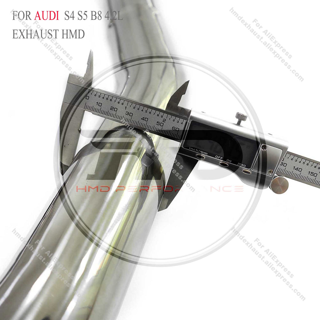 AUDI S4 S5 B8 4.2L catback add Resonator Tube sus304 Valved Sport Exhaust System