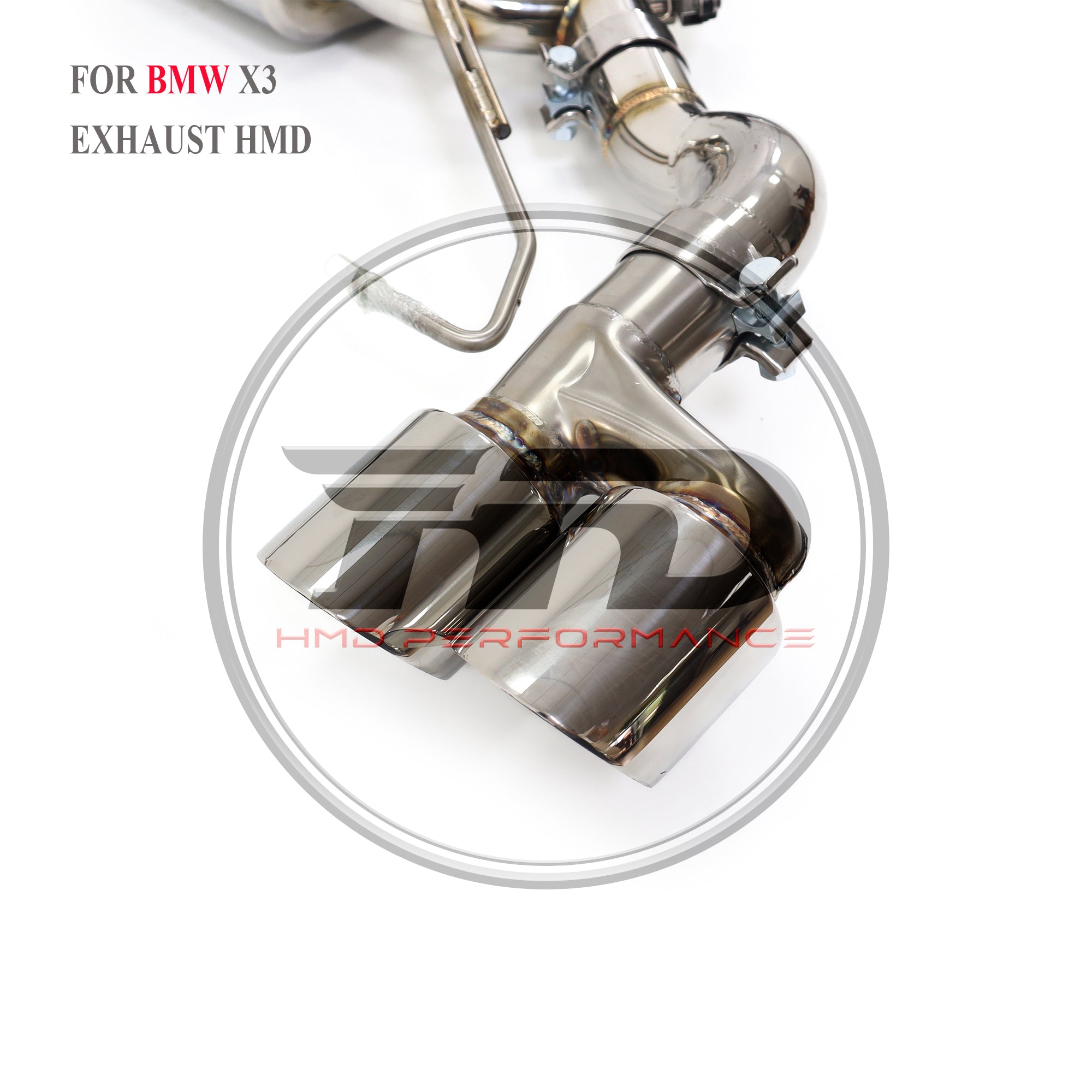 For BMW X3 G01 G08 X3‑M Style Quad Tips Catback Exhaust System 304 Stainless Steel Valved Muffler