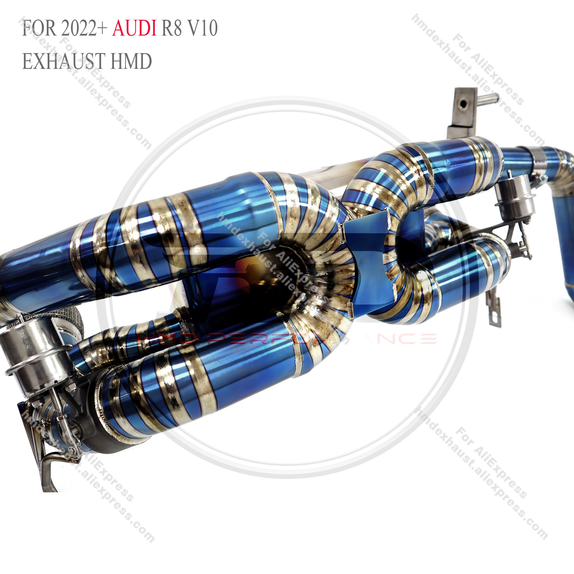 2022+ Audi R8 V10 catback OPF Delete Pipe Titanium Valved Sport Exhaust System 3in