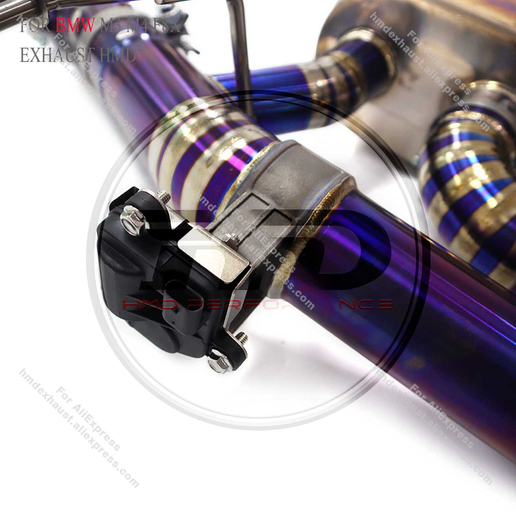 BMW M3 M4 F8X Catback Titanium Valved Sport Exhaust System Twisted‑pipe mid‑section