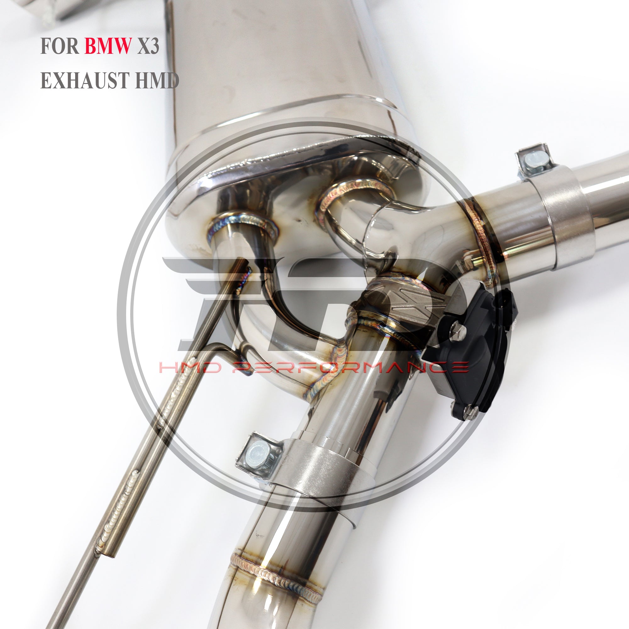 For BMW X3 G01 G08 X3‑M Style Quad Tips Catback Exhaust System 304 Stainless Steel Valved Muffler