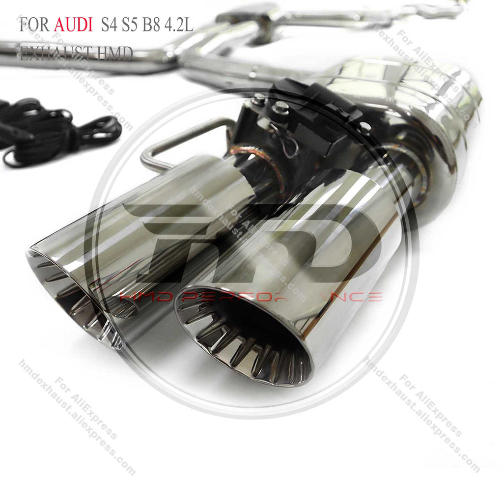AUDI S4 S5 B8 4.2L catback add Resonator Tube sus304 Valved Sport Exhaust System