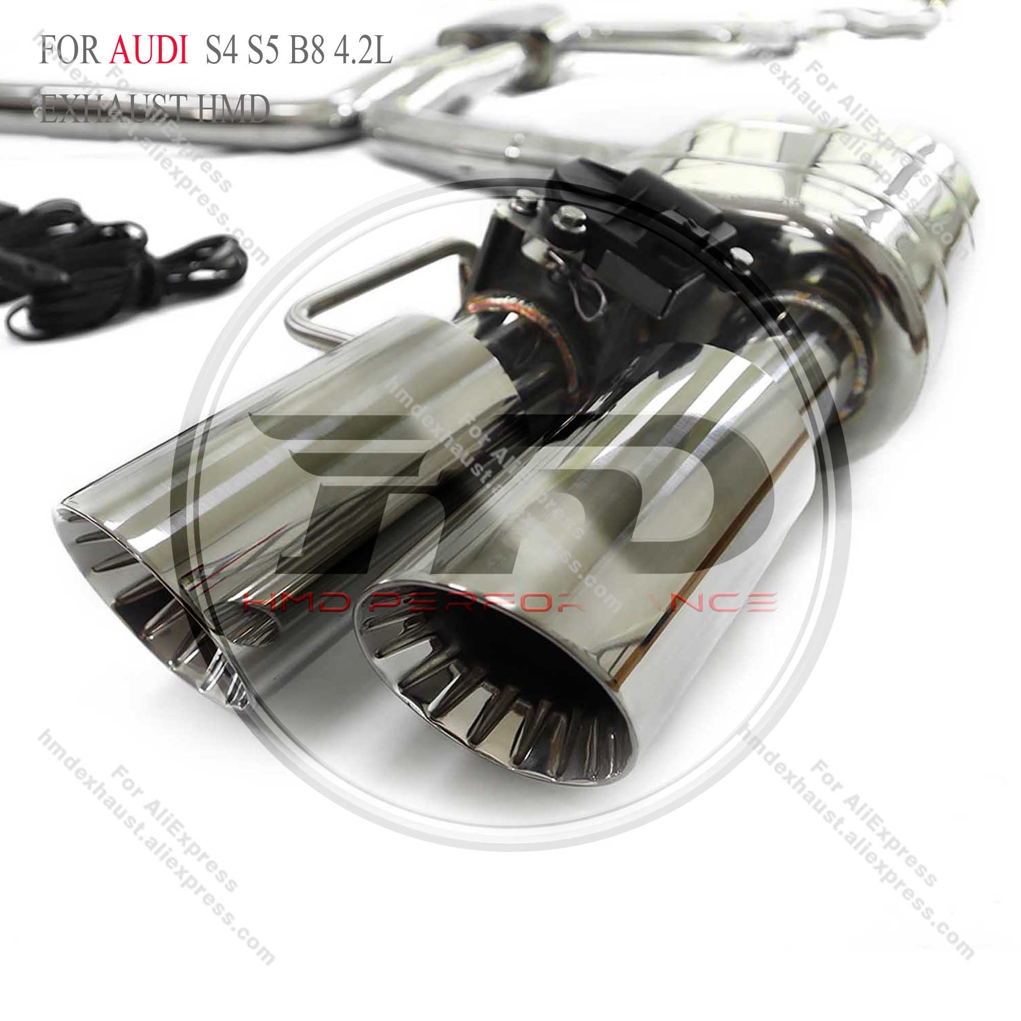 AUDI S4 S5 B8 4.2L catback add Resonator Tube sus304 Valved Sport Exhaust System