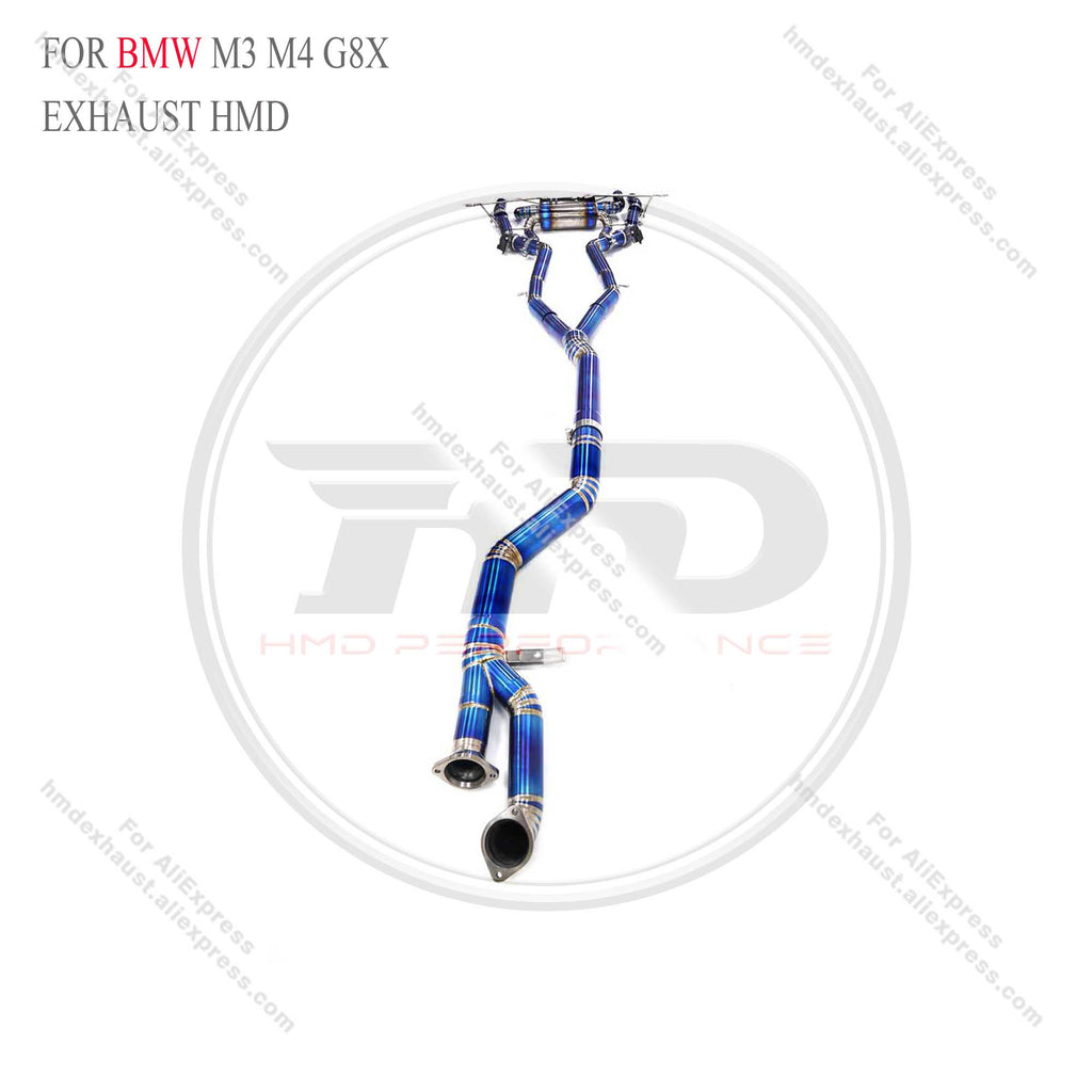 Titanium Catback Exhaust System With Single Mid Pipe For BMW M3 M4 G8X