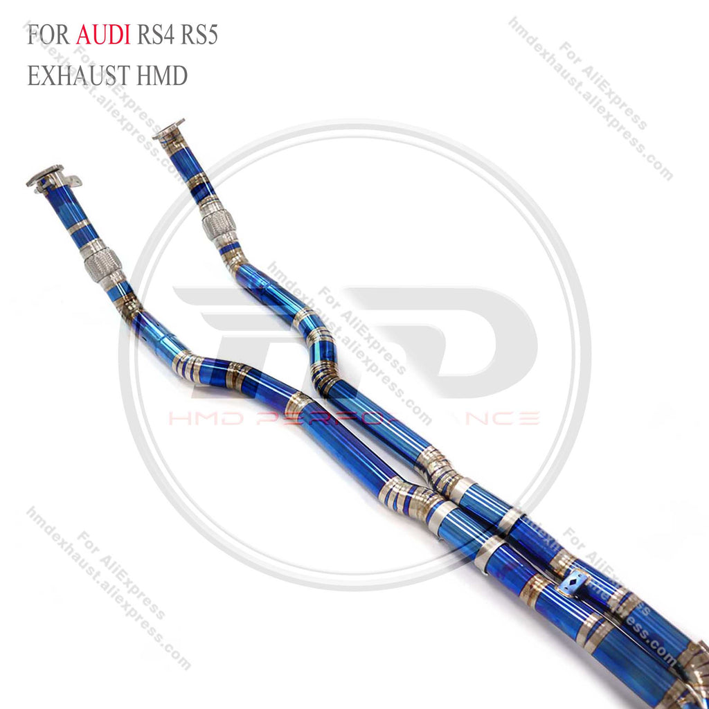 AUDI RS4 RS5 B9 catback add Resonator Tube Titanium Valved Sport Exhaust System