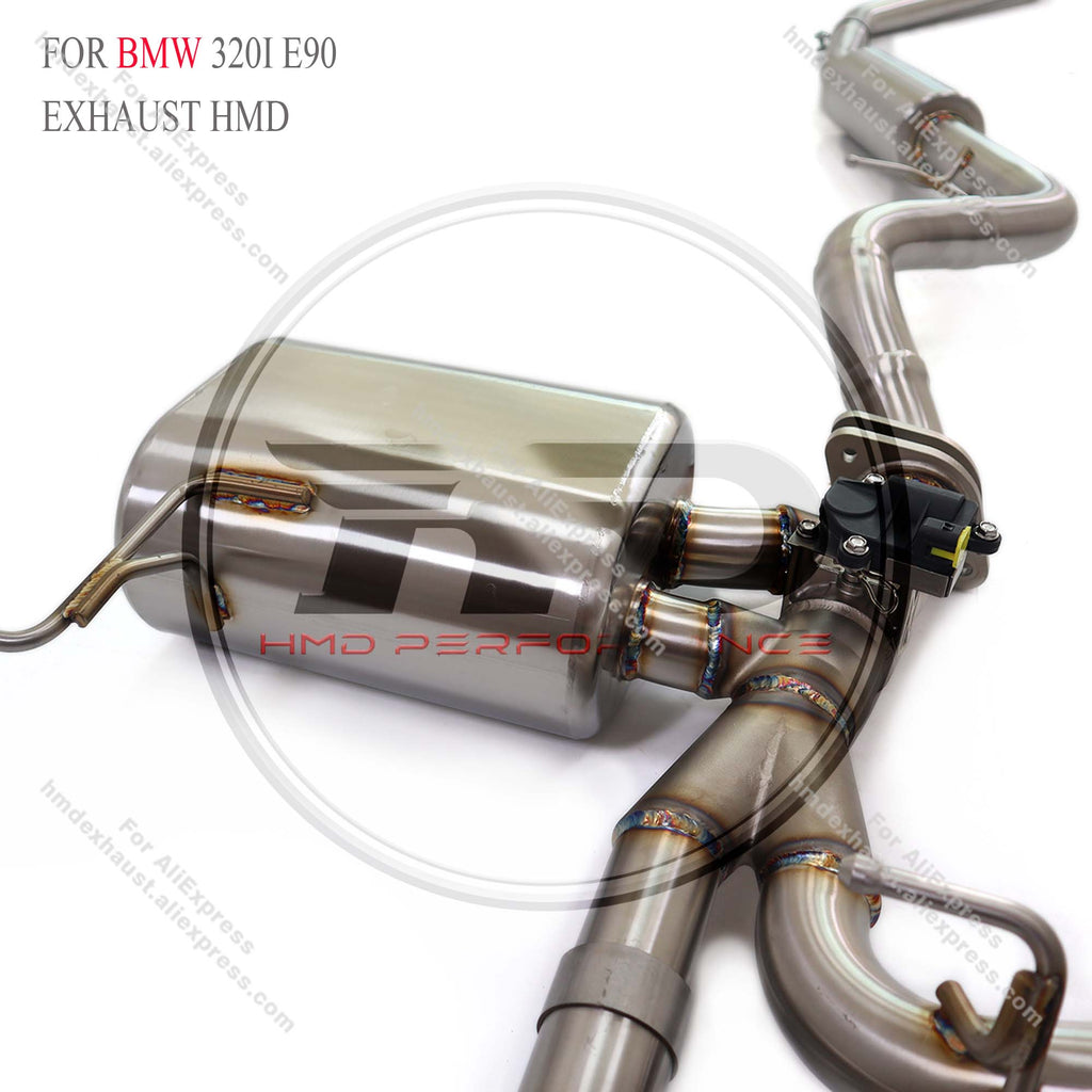 SUS304 Valved Catback Exhaust System M3 Style Body Kit Conversion For BMW 320i E90