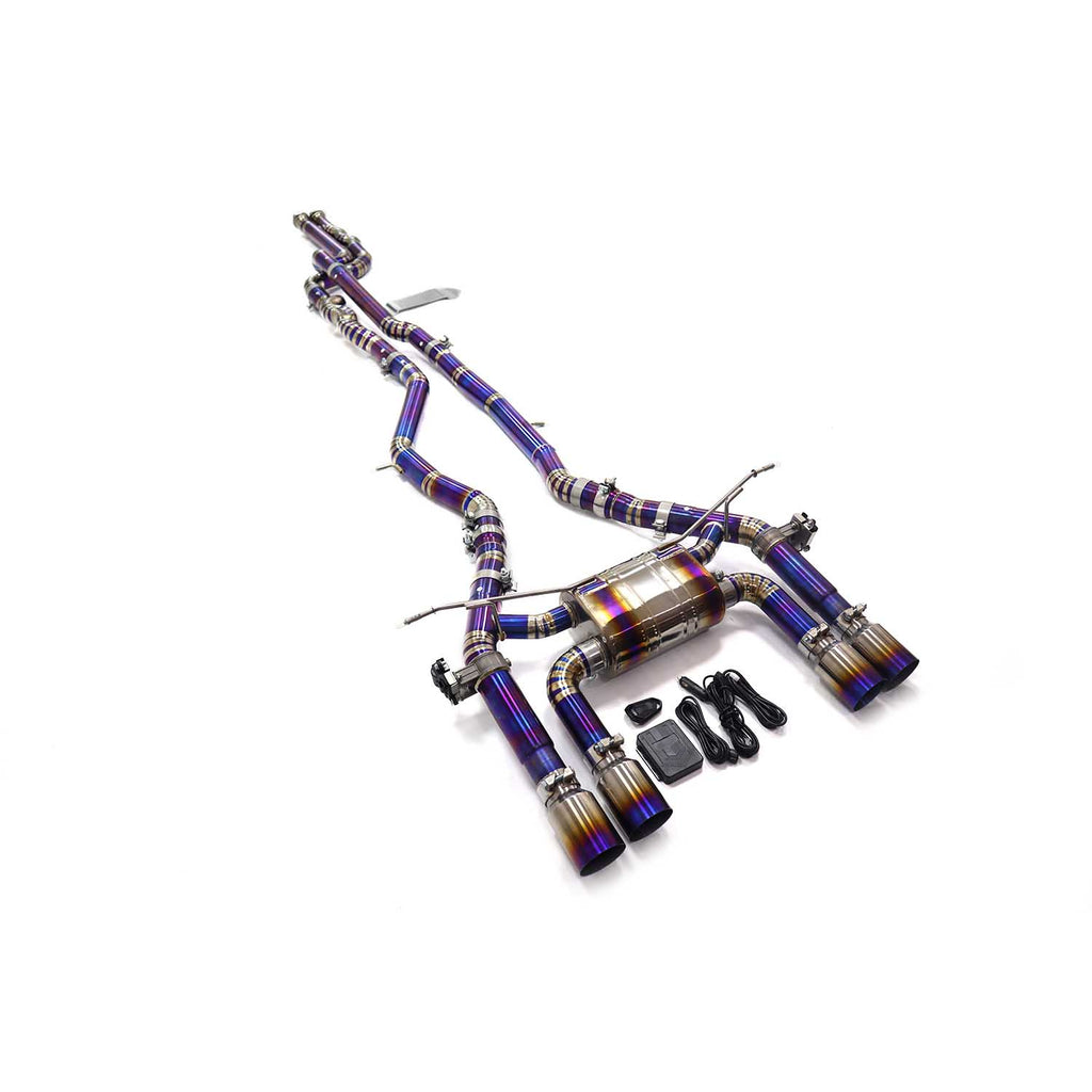 BMW M3 M4 F8X Catback Titanium Valved Sport Exhaust System Twisted‑pipe mid‑section