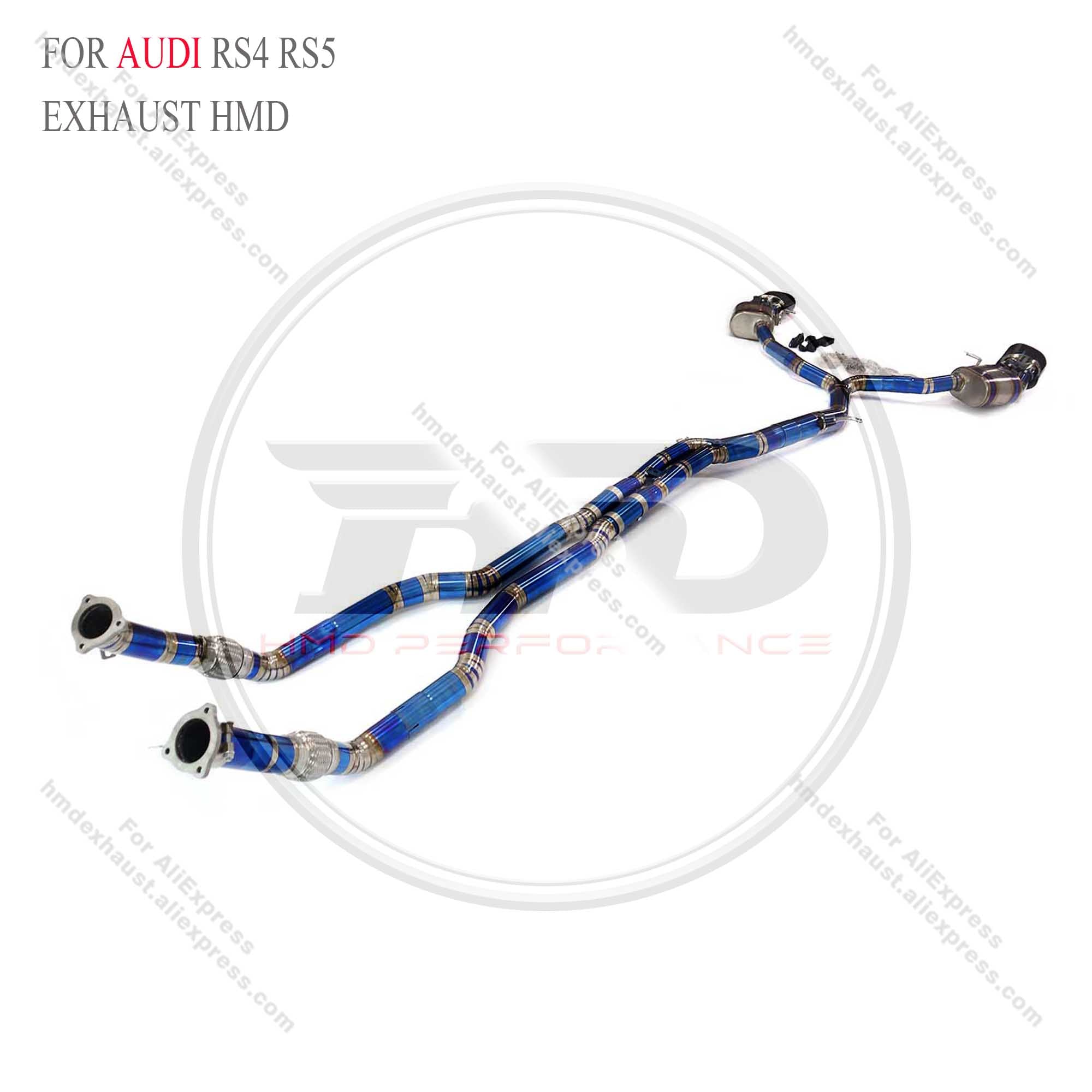 AUDI RS4 RS5 B9 catback add Resonator Tube Titanium Valved Sport Exhaust System