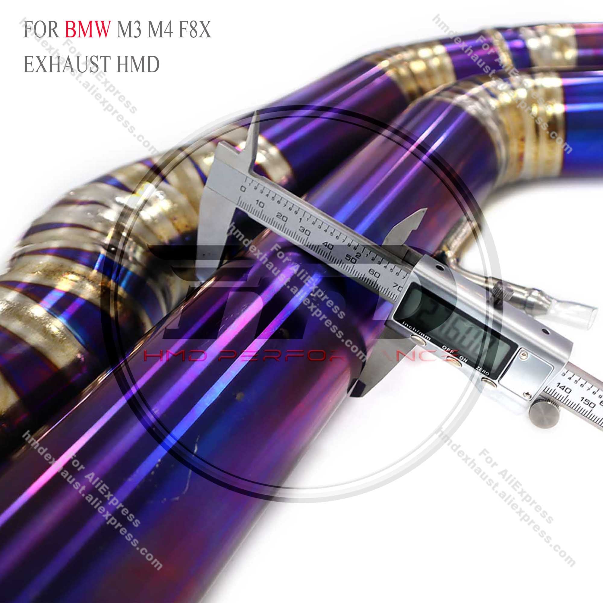 BMW M3 M4 F8X Catback Titanium Valved Sport Exhaust System Twisted‑pipe mid‑section