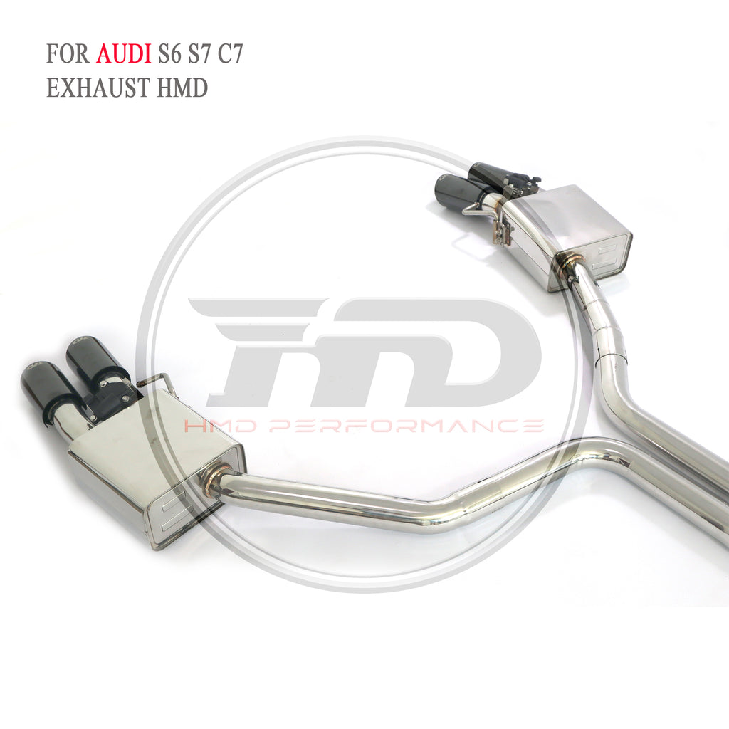 Audi S6 S7 C7 catback add Resonator Tube sus304 Valved Sport Exhaust System