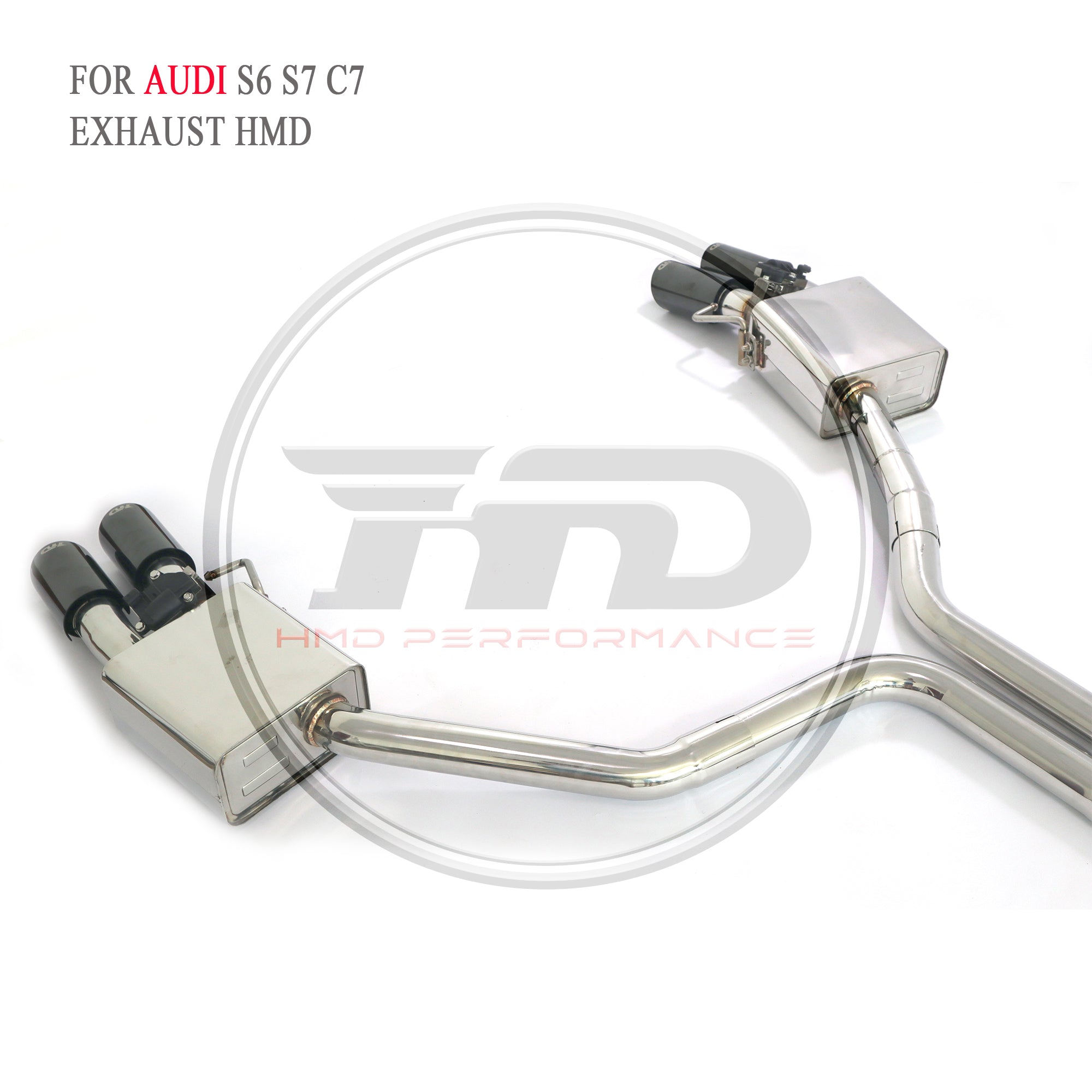Audi S6 S7 C7 catback add Resonator Tube sus304 Valved Sport Exhaust System