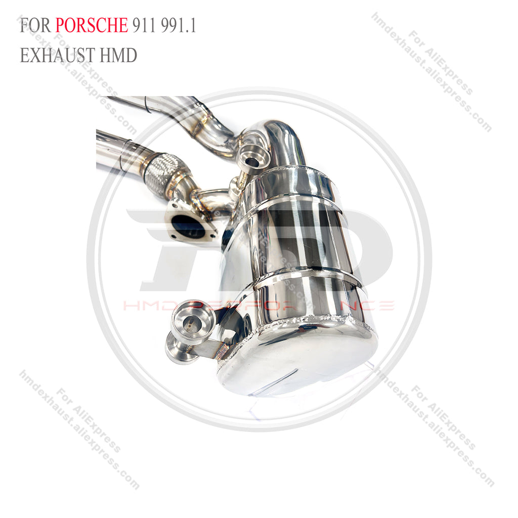 Stainless Steel catback for Porsche 911 991.1 with GT3 Rear Diffuser Conversion