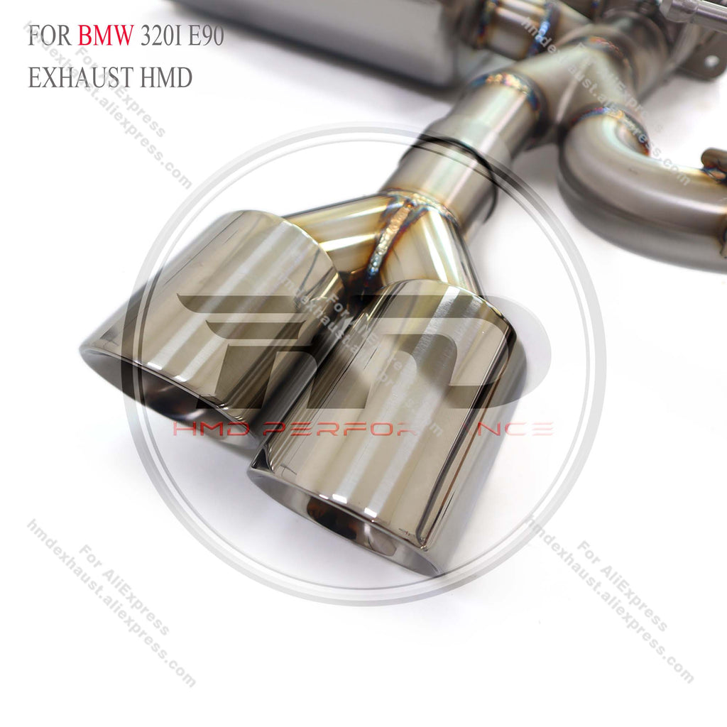 SUS304 Valved Catback Exhaust System M3 Style Body Kit Conversion For BMW 320i E90