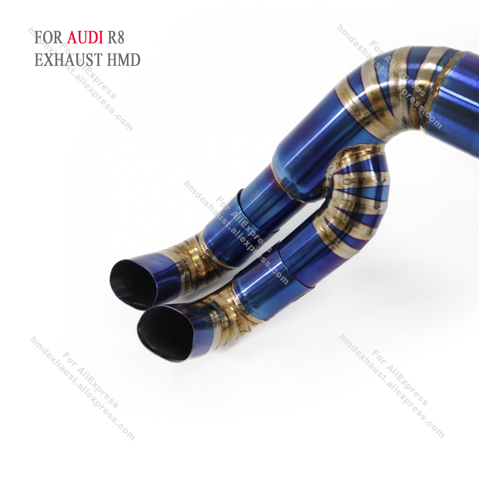 Audi R8 V10 5.2L catback with X pipe Titanium Valved Sport Exhaust System  3in