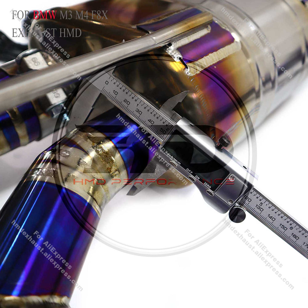 BMW M3 M4 F8X Catback Titanium Valved Sport Exhaust System Twisted‑pipe mid‑section