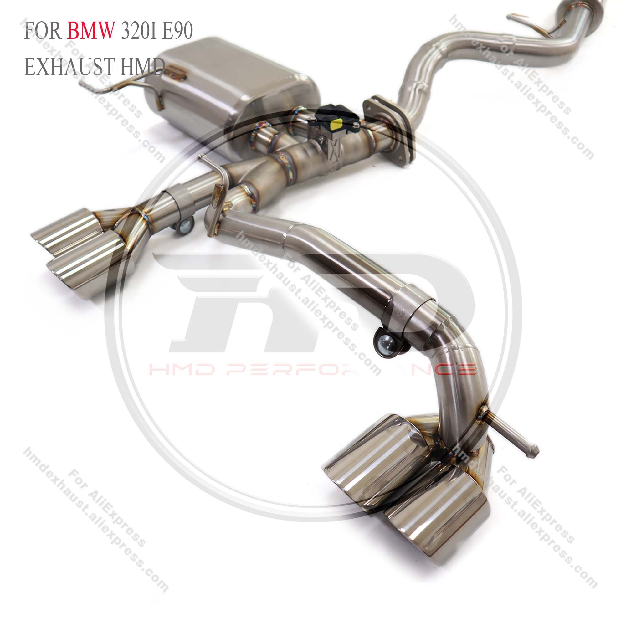 SUS304 Valved Catback Exhaust System M3 Style Body Kit Conversion For BMW 320i E90