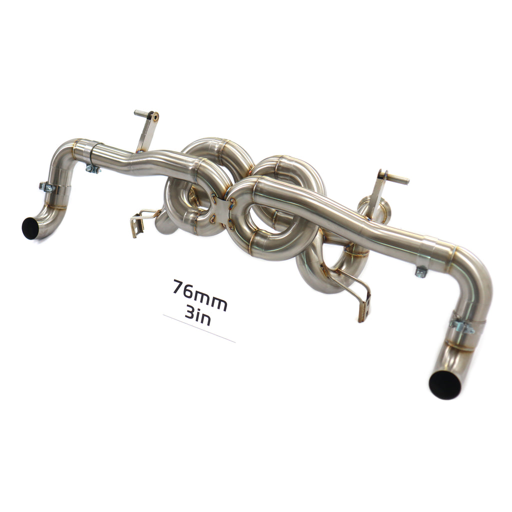Audi R8 V10 5.2L Straight Catback Dual X-pipe High Flow Exhaust System 3in