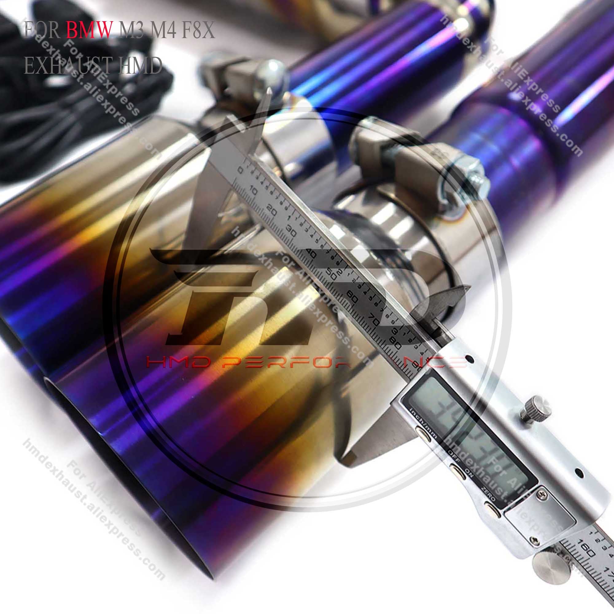 BMW M3 M4 F8X Catback Titanium Valved Sport Exhaust System Twisted‑pipe mid‑section