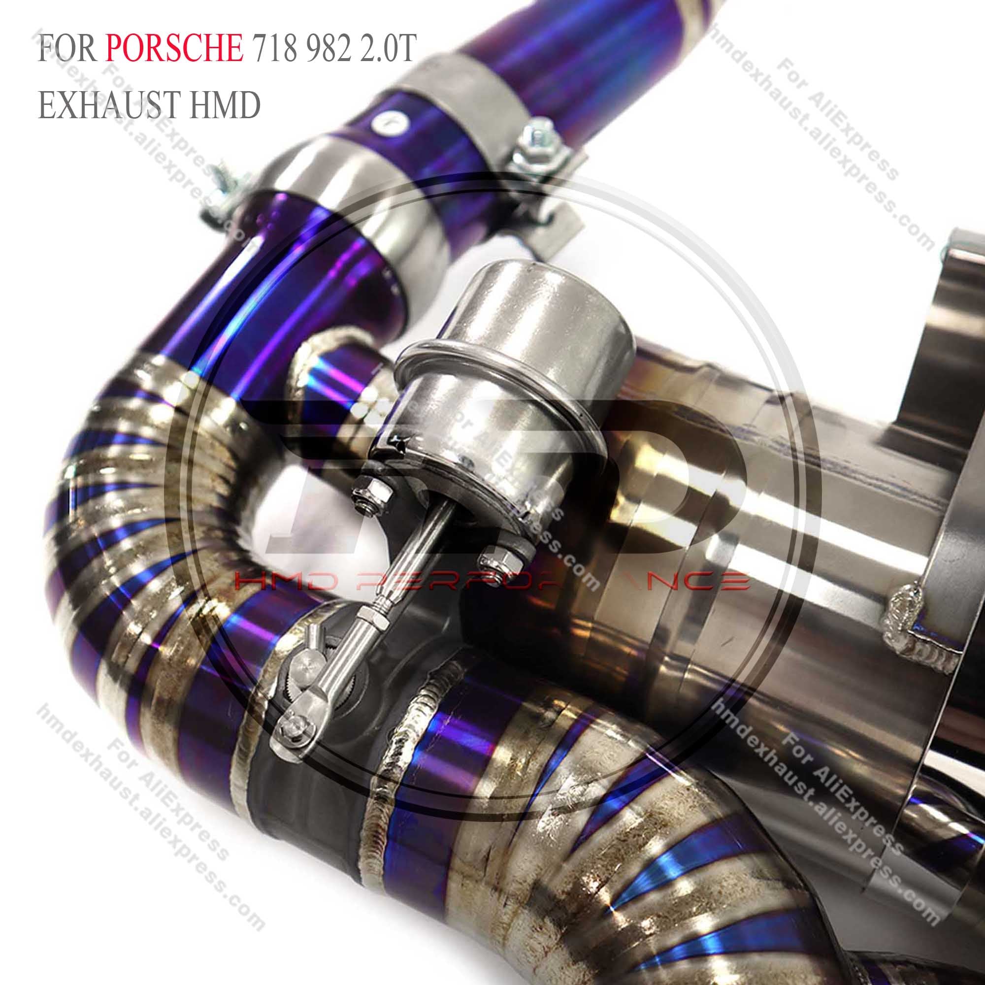 Titanium Catback Exhaust for Porsche 718 Fits GT4 Style Rear Diffuser
