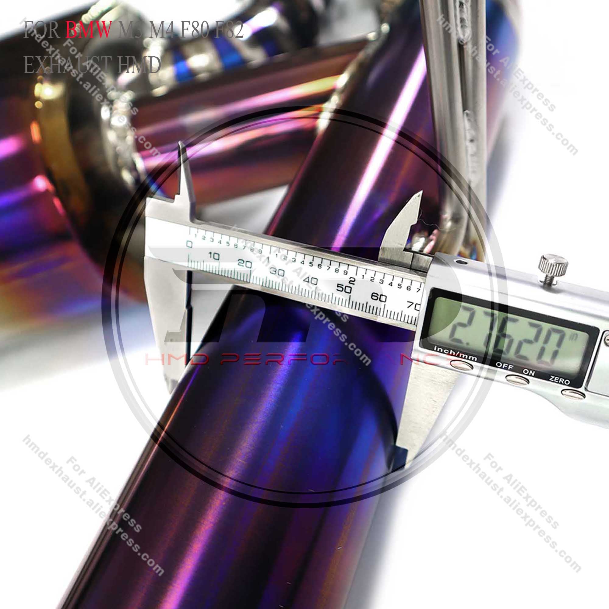 BMW M3 M4 F80 F82 Catback Titanium Valved Sport Exhaust System Single‑tube resonant pipe