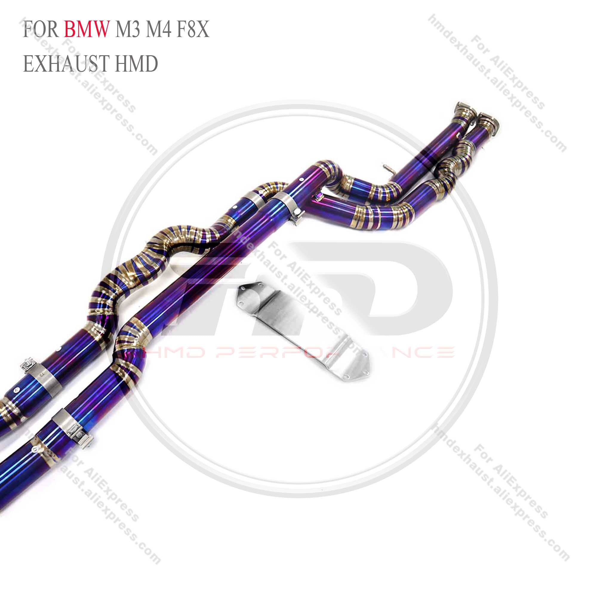 BMW M3 M4 F8X Catback Titanium Valved Sport Exhaust System Twisted‑pipe mid‑section