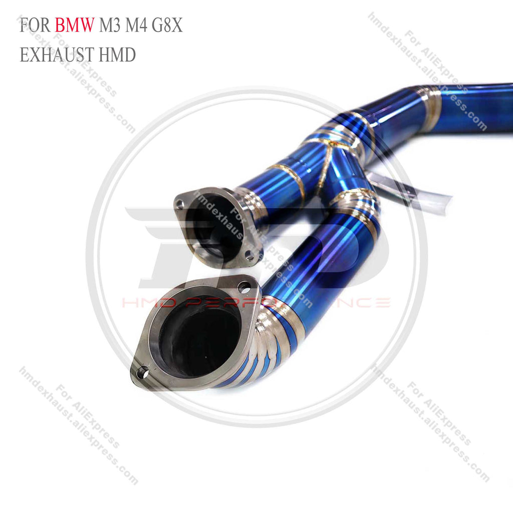 Titanium Catback Exhaust System With Single Mid Pipe For BMW M3 M4 G8X