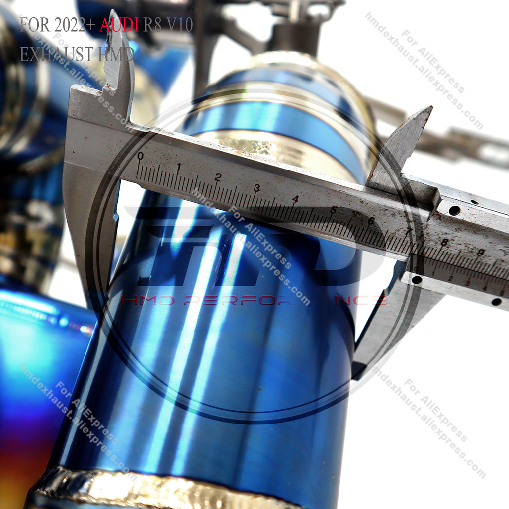 2022+ Audi R8 V10 catback OPF Delete Pipe Titanium Valved Sport Exhaust System 3in