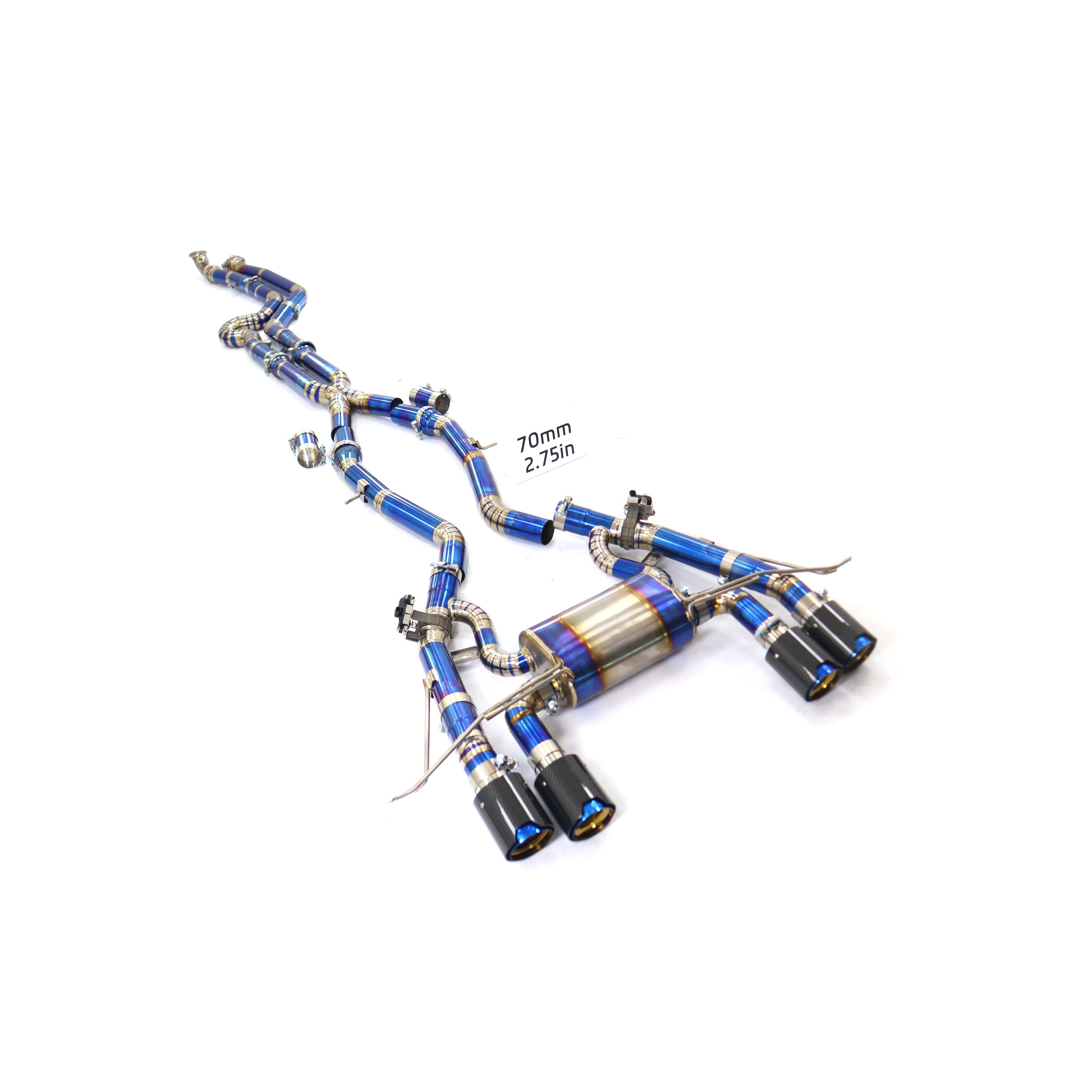 BMW M3 M4 G80 G82 Titanium CatBack Exhaust System Single Side Dual Pipe Mid Section