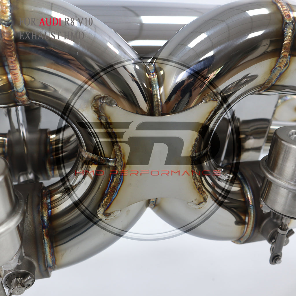 Audi R8 V10 catback sus304 Valved Sport Exhaust System  with X pipe