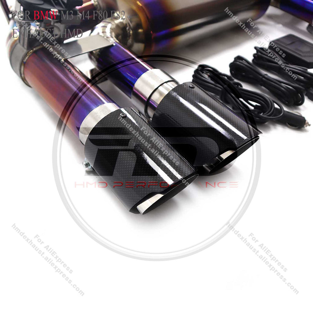 BMW M3 M4 F80 F82 Catback Titanium Valved Sport Exhaust System Single‑tube resonant pipe