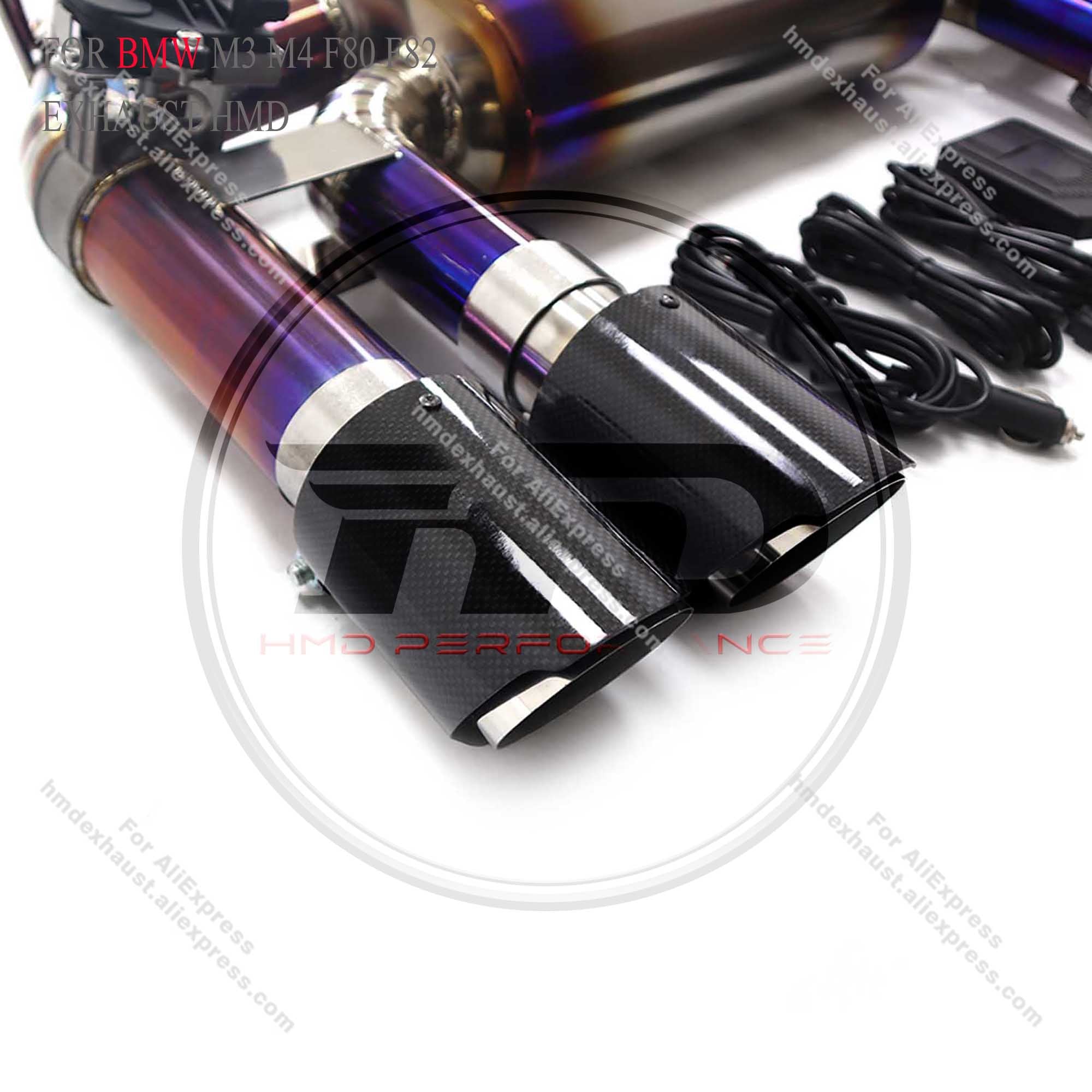 BMW M3 M4 F80 F82 Catback Titanium Valved Sport Exhaust System Single‑tube resonant pipe