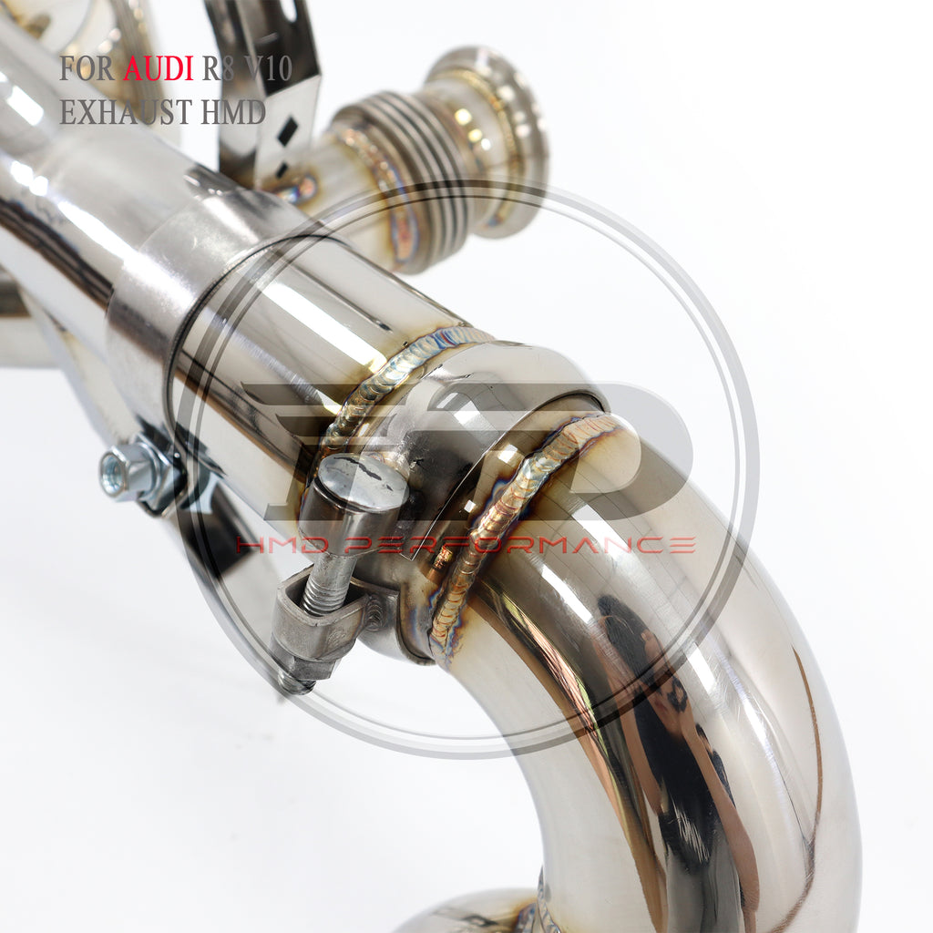 Audi R8 V10 catback sus304 Valved Sport Exhaust System  with X pipe