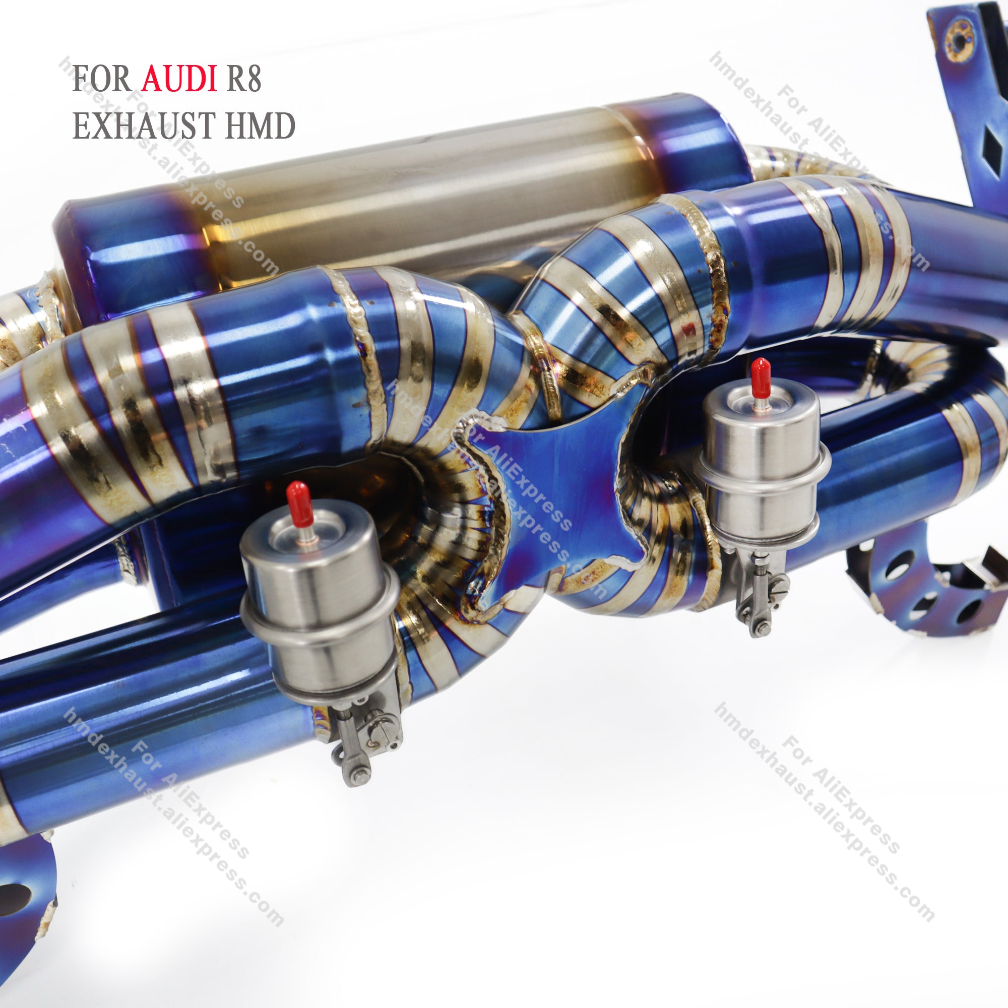 Audi R8 V10 5.2L catback with X pipe Titanium Valved Sport Exhaust System  3in