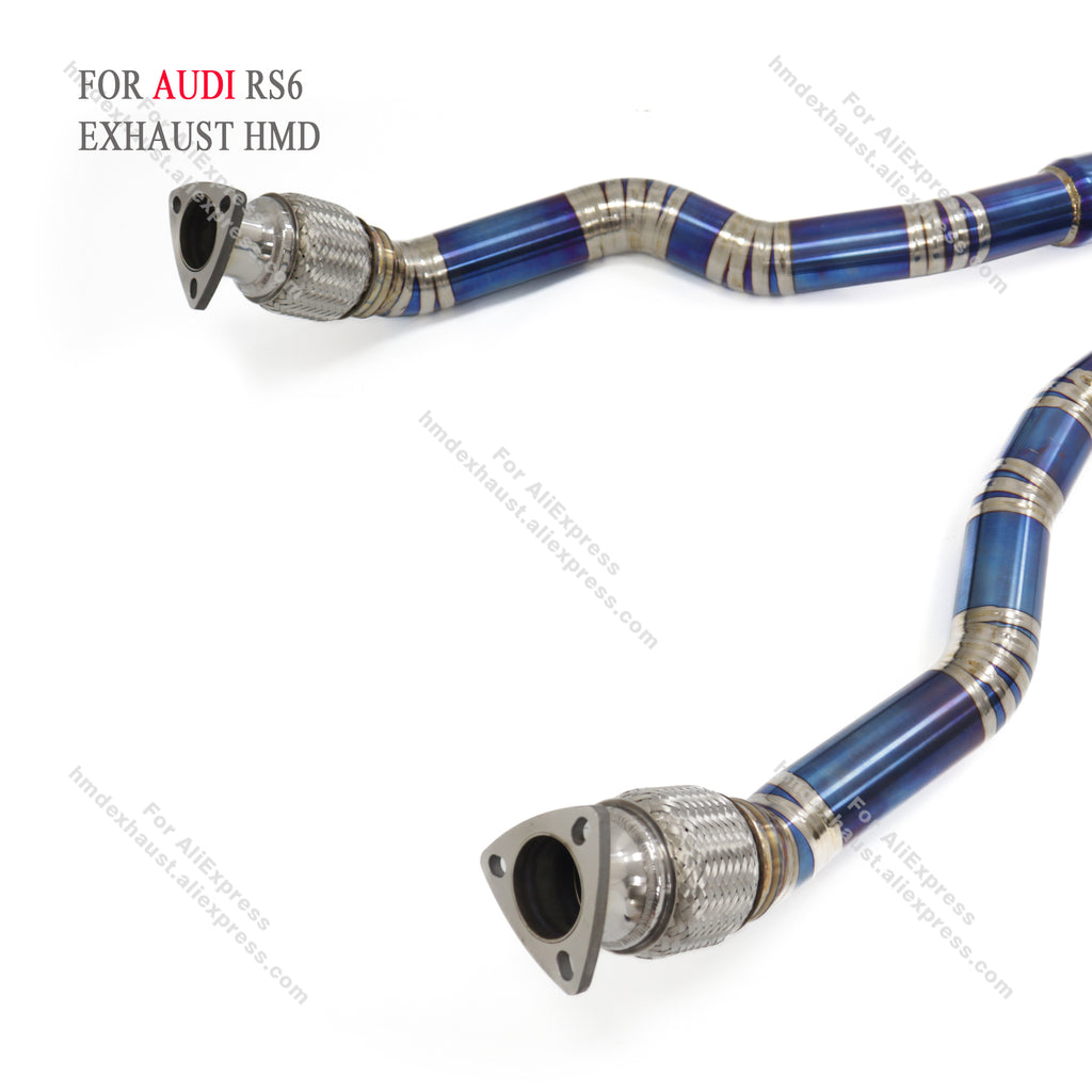 AUDI RS6 C7 catback add Resonator Tube Titanium Valved Sport Exhaust System