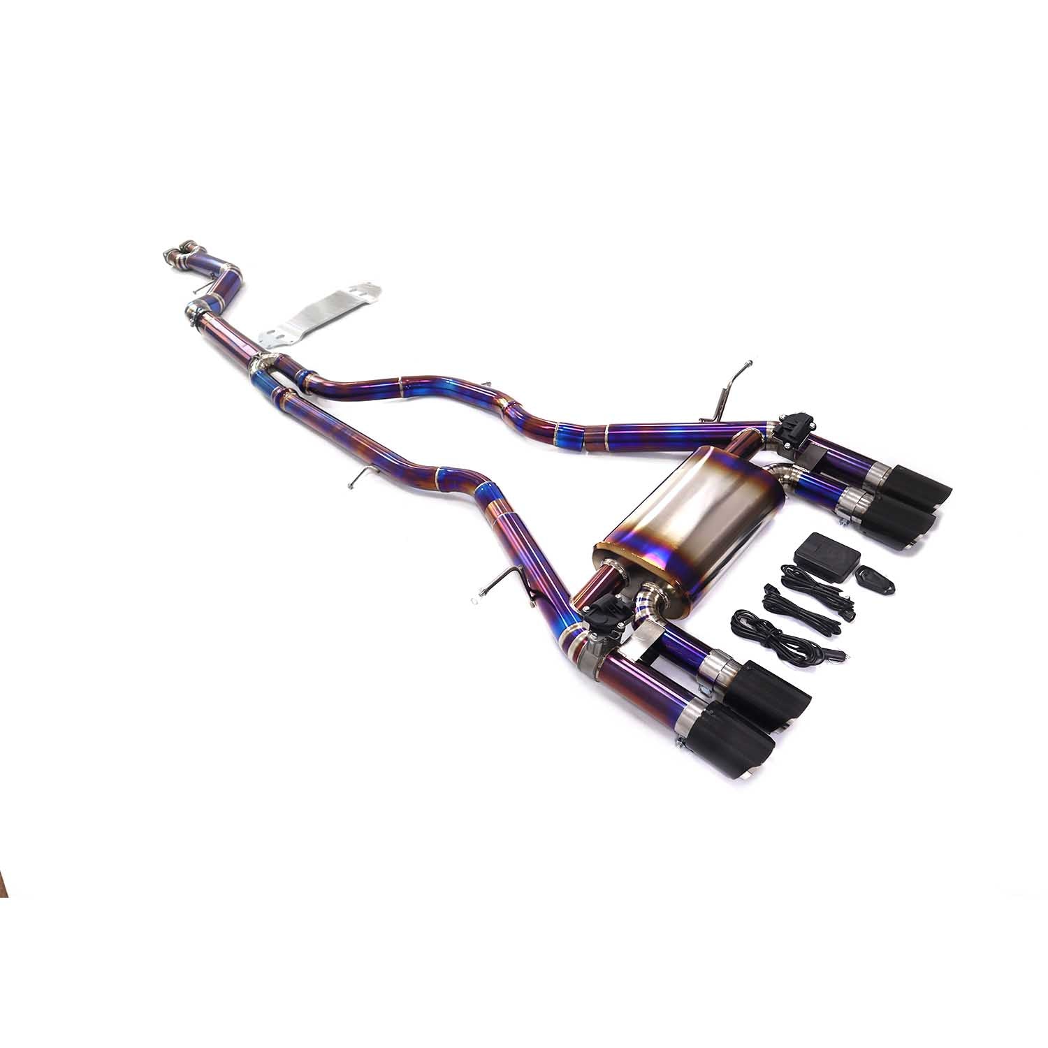 BMW M3 M4 F80 F82 Catback Titanium Valved Sport Exhaust System Single‑tube resonant pipe