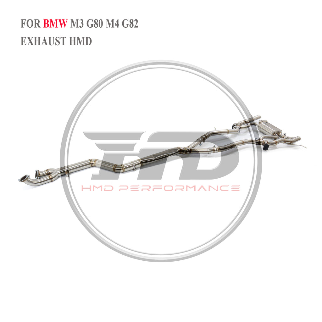 Stainless Steel Valve‑Equipped Mid‑Rear Exhaust System Single Mid Pipe For BMW M3 G80 / M4 G82