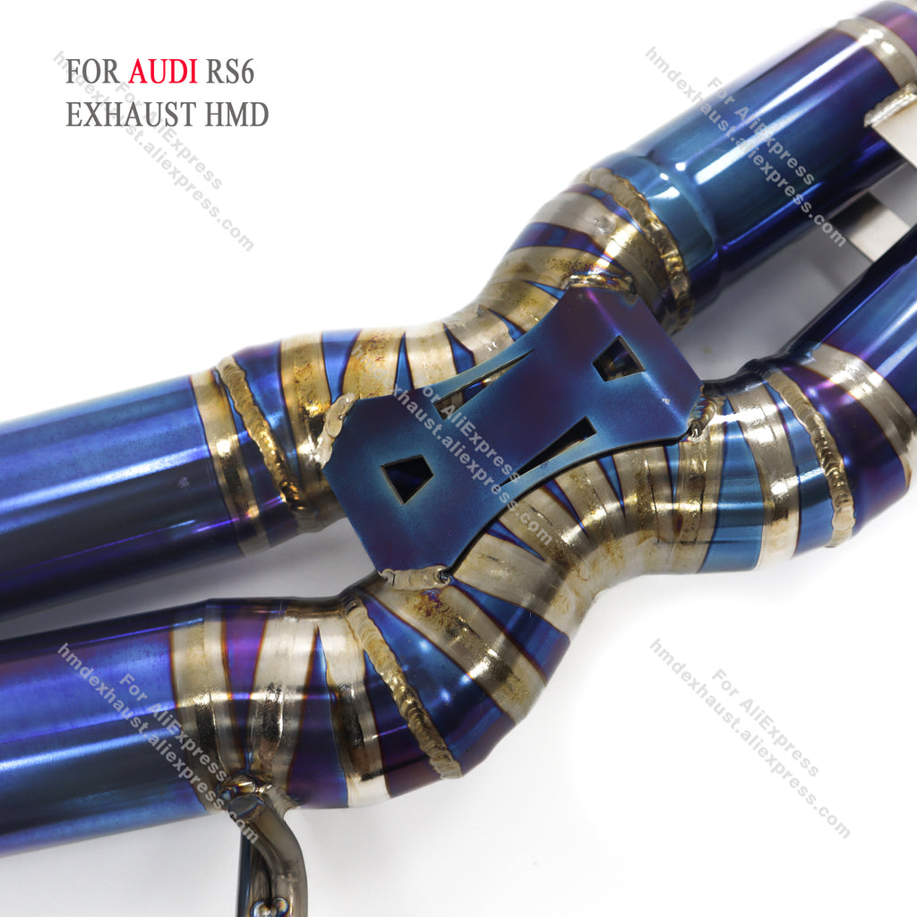 AUDI RS6 C7 catback add Resonator Tube Titanium Valved Sport Exhaust System